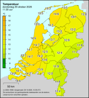 Weerkaart KNMI Temperatuur