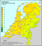 Weerkaart KNMI Temperatuur