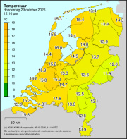 Weerkaart KNMI Temperatuur