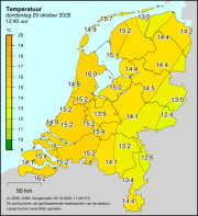 Weerkaart KNMI Temperatuur