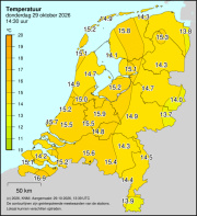 Weerkaart KNMI Temperatuur