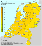 Weerkaart KNMI Temperatuur