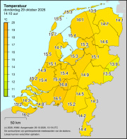 Weerkaart KNMI Temperatuur