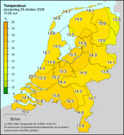 Weerkaart KNMI Temperatuur
