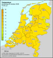 Weerkaart KNMI Temperatuur