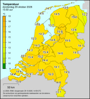 Weerkaart KNMI Temperatuur