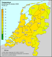 Weerkaart KNMI Temperatuur