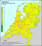 Weerkaart KNMI Temperatuur