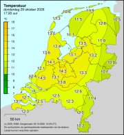 Weerkaart KNMI Temperatuur