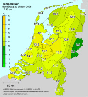 Weerkaart KNMI Temperatuur