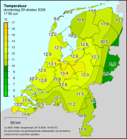 Weerkaart KNMI Temperatuur