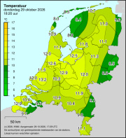 Weerkaart KNMI Temperatuur