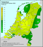Weerkaart KNMI Temperatuur