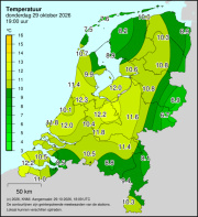 Weerkaart KNMI Temperatuur