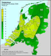 Weerkaart KNMI Temperatuur