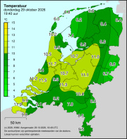 Weerkaart KNMI Temperatuur