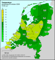 Weerkaart KNMI Temperatuur