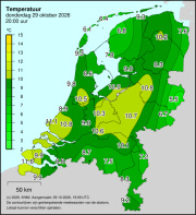 Weerkaart KNMI Temperatuur
