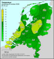 Weerkaart KNMI Temperatuur