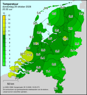 Weerkaart KNMI Temperatuur