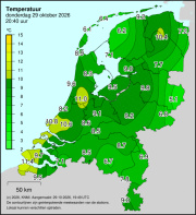 Weerkaart KNMI Temperatuur
