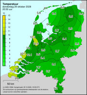Weerkaart KNMI Temperatuur