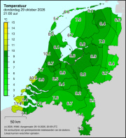 Weerkaart KNMI Temperatuur