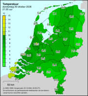 Weerkaart KNMI Temperatuur