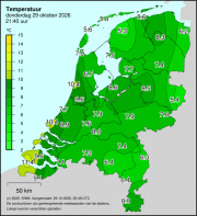Weerkaart KNMI Temperatuur