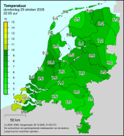 Weerkaart KNMI Temperatuur