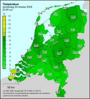 Weerkaart KNMI Temperatuur