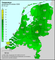 Weerkaart KNMI Temperatuur