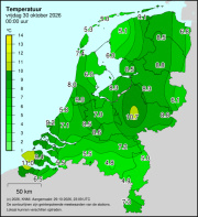 Weerkaart KNMI Temperatuur