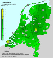 Weerkaart KNMI Temperatuur