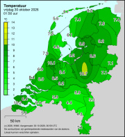 Weerkaart KNMI Temperatuur