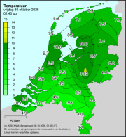 Weerkaart KNMI Temperatuur