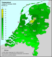 Weerkaart KNMI Temperatuur