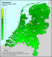 Weerkaart KNMI Temperatuur