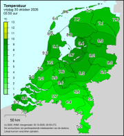 Weerkaart KNMI Temperatuur