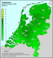 Weerkaart KNMI Temperatuur