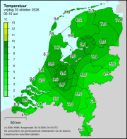 Weerkaart KNMI Temperatuur