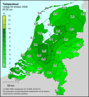 Weerkaart KNMI Temperatuur