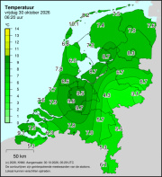 Weerkaart KNMI Temperatuur