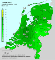 Weerkaart KNMI Temperatuur