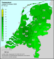 Weerkaart KNMI Temperatuur