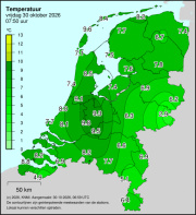 Weerkaart KNMI Temperatuur