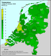 Weerkaart KNMI Temperatuur