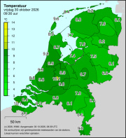 Weerkaart KNMI Temperatuur