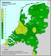 Weerkaart KNMI Temperatuur