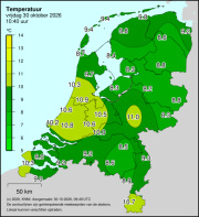 Weerkaart KNMI Temperatuur